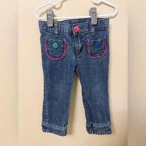 Gymboree 2013 Toddler Girl Jeans Floral Button Adjustable Waist | 18–24M